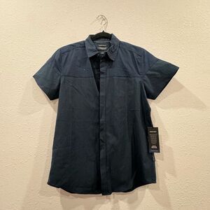 Kenneth Cole slim fit navy blue shirt size small